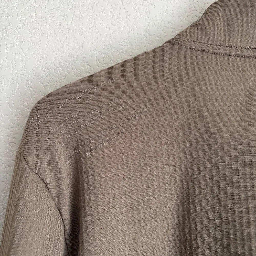 MTHD Meridian Grid Polartec Fleece Half Zip Pullover Sand Size XL